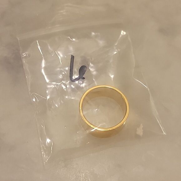 Wide cigar band Gorjana Gold plated Ring Sz 6 - Picture 9 of 10